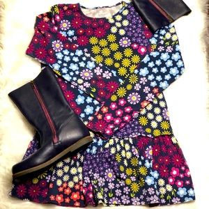 🌼 ♥️ Lands End Floral Navy Tunic Dress L 14